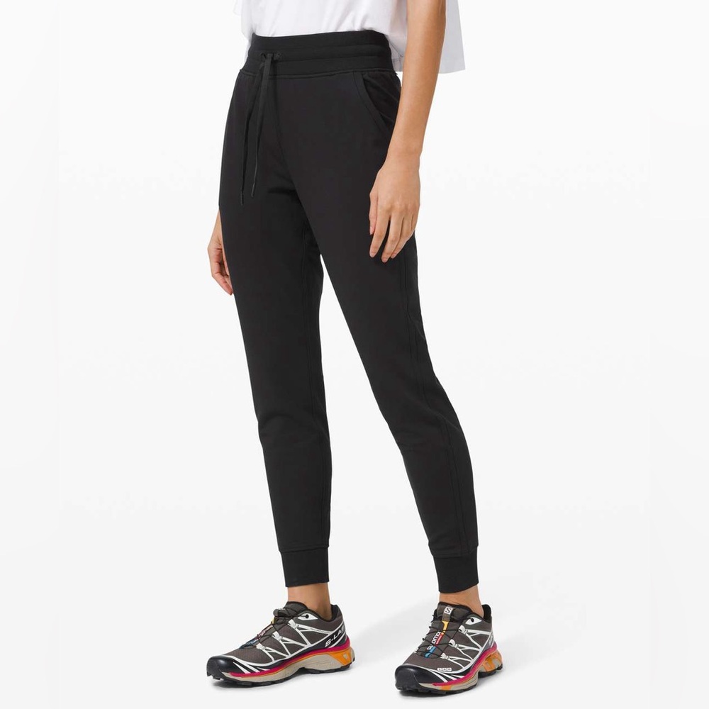 Lululemon Warm Down High Rise Jogger Modal Black High Rise with Drawstring Sz 4